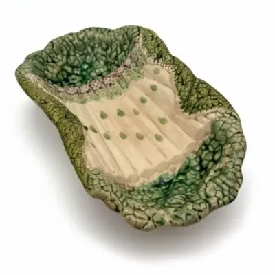 Sale Photo Thumbnail #124: Saint-Clément Majolica Asparagus Dish, French