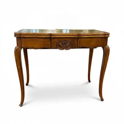 Sale Photo Thumbnail #9: Lot 009  
French Louis XV Style Walnut Leather Top Writing or Gaming Table