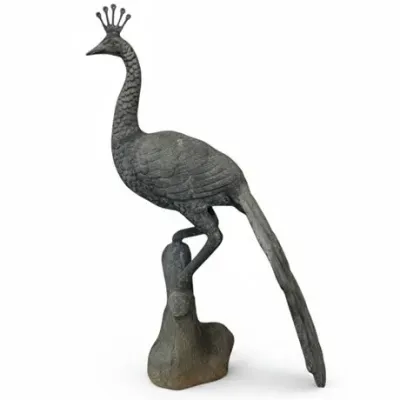 Sale Photo Thumbnail #30: Peacock Garden Sculpture with Verdigris Patina