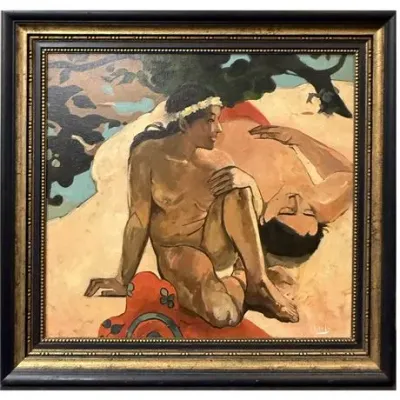 Sale Photo Thumbnail #108: "Aha oe feii?" (After Paul Gauguin) — Signed Oil Painting