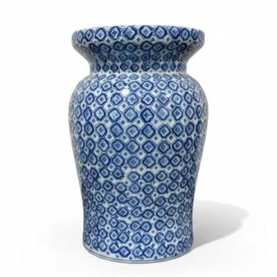 Sale Photo Thumbnail #192: Garden Stool, Porcelain Blue on White