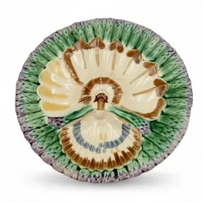 Sale Photo Thumbnail #136: 19th C Longchamp Barbotine Majolica Asparagus & Artichoke Plate