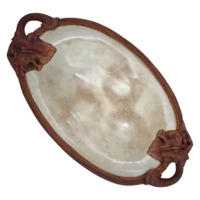 Sale Photo Thumbnail #83: Ellen Evans Terrafirma Platter, Grape Vine Handles, Signed