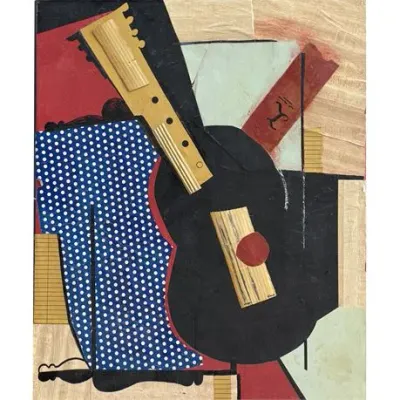 Sale Photo Thumbnail #54: Musical Abstract, Unsigned Oil on Canvas