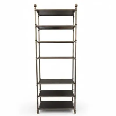 Sale Photo Thumbnail #201: Vintage Etagere, Nickel and Brass Frame with Artichoke Finials