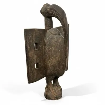 Sale Photo Thumbnail #168: Senufo-Style Carved Wood Standing Bird Figure ("Sejen"), Ivory Coast