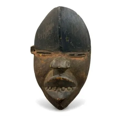 Sale Photo Thumbnail #185: Dan-Style Carved Wood Face Mask with Filed Teeth, Ivory Coast/Liberia
