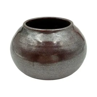 Sale Photo Thumbnail #84: Late Mid Century Studio Pottery, Oil Spot Glaze Vessel, Small