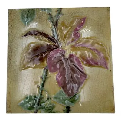 Sale Photo Thumbnail #145: Art Nouveau Majolica French Ceramic Tile C. 1900