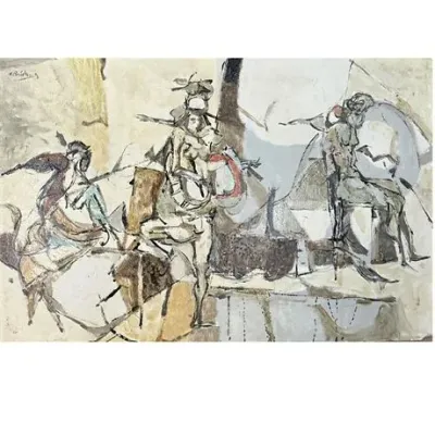 Sale Photo Thumbnail #28: 
Robert Brisley (1927–2018) Acrylic on Board, Mid Century