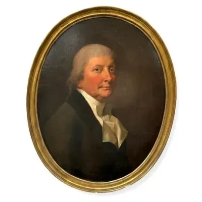 Sale Photo Thumbnail #6: Lot 006
Late 18th Century Gentleman's Portrait, Oil on Board