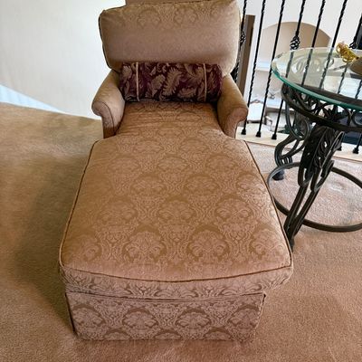 Traditional Upholstered Chaise Lounge matching sofa and Ottoman