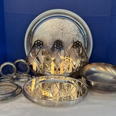 Silverplate Chargers, Platters & More