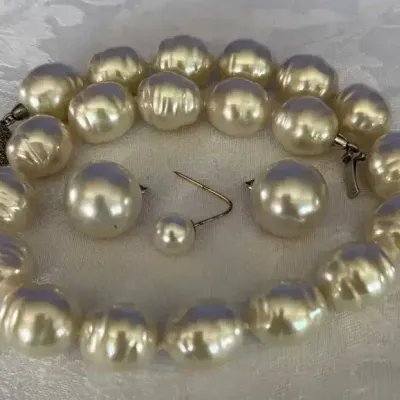 Vintage Pearl Choker, Earrings, Stickpin