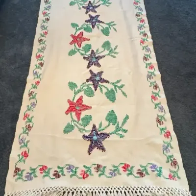 Vintage Cross Stitch Rug