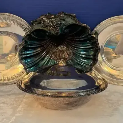 Silverplate Reed & Barton Footed Shell Bowl & More