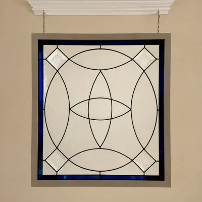 R&J Bischoff 1980 Stained Glass Panel, Framed
