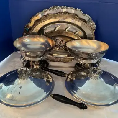 Silverplate Chafing Dishes & Meat Platters