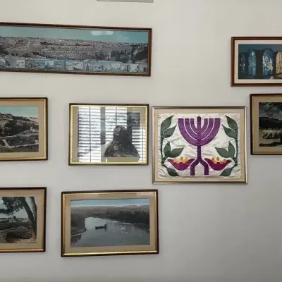Framed Satin  Appliqué & Early Israel Pictures
