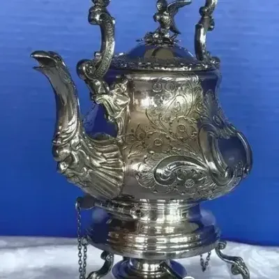 James Dixon Silverplate Spirit Kettle on Stand