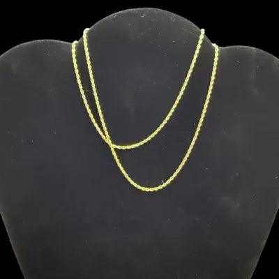 14K Yellow Gold Rope Chain Necklace 6.85g
