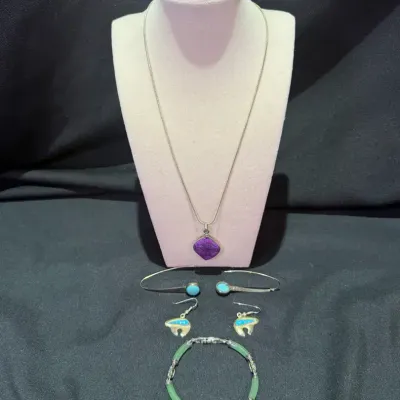 925 Silver And Semi-Precious Stone Jewelry Lot