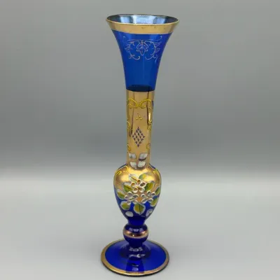 Bohemian Style Cobalt Bud Vase
