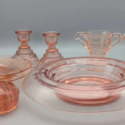 Art Deco Pink Depression Glass