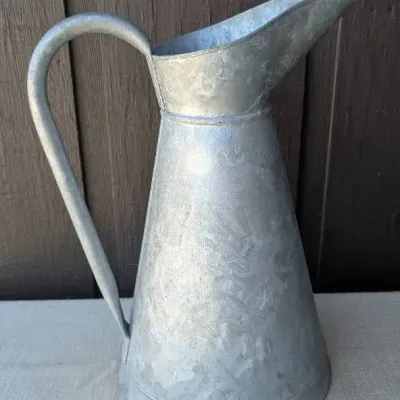 French Country Galvanized Pitcher