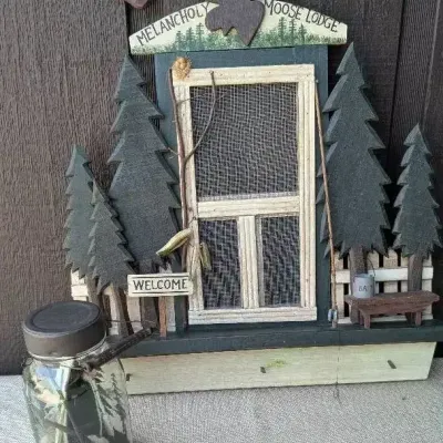 Moose Lodge and Canoe in a Jar