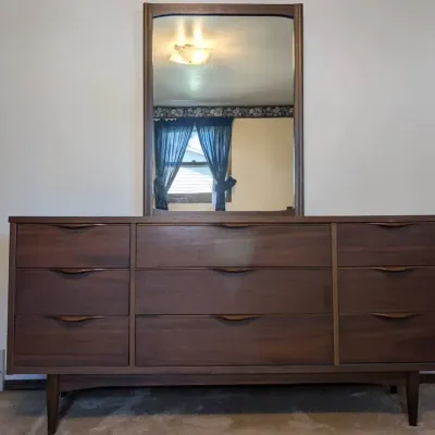 MCM Ward Triple Dresser and Mirror