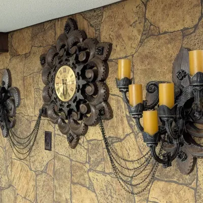 Burwood Gothic Style Three Piece Wall Clock