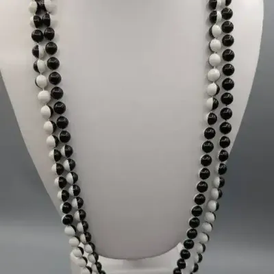 1960s Black and White Beads
