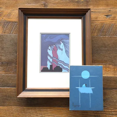 Sale Photo Thumbnail #61: -Amado Peña Serigraph & Mars Biggoose “Dark Moon” Original Painting