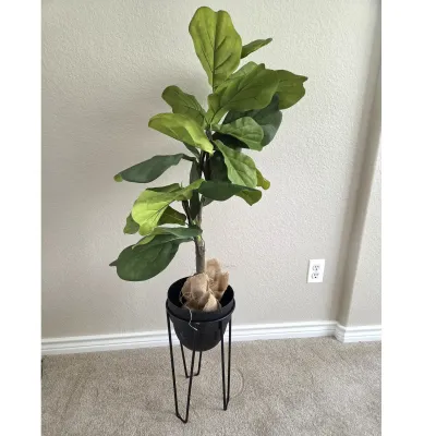 Sale Photo Thumbnail #84: 47" Faux Fiddle Leaf Fig Tree in Metal Plant Stand