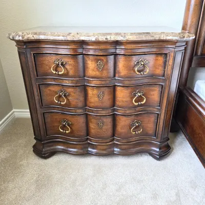 Sale Photo Thumbnail #54: Thomasville Hills of Tuscany Lucca Marble Top Nightstand / Chest – 2 Available - Sold Separately