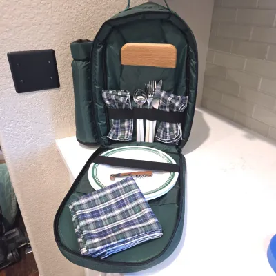 Sale Photo Thumbnail #80: Picnic Time Insulated Wine & Cheese Picnic Backpack Set – Unused