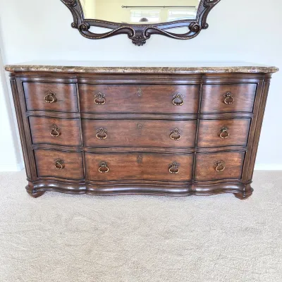 Sale Photo Thumbnail #57: Thomasville Hills of Tuscany 9-Drawer Dresser with Marble Top – 75"W