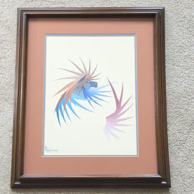 Sale Photo Thumbnail #16:  Mars Biggoose (1943–2000) Original Native American Horse Painting, Signed 1983