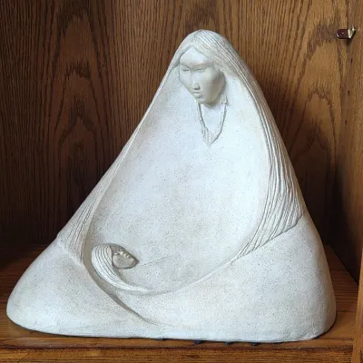 Sale Photo Thumbnail #51: Austin Productions “Acoma” Native American Mother & Child Sculpture – 1983