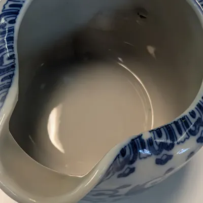 Vintage Nippon Phoenix Blue & White Creamer Pitcher, Sugar Dish & Cup