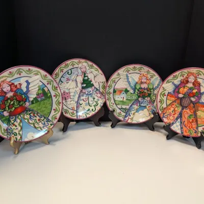 Jim Shore Angels Four Seasons Plates By Certified International