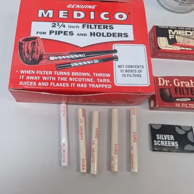 Medico Pipe Filters, .75 Silver Tobacco Pipe Smoking Screens & Pipe Spray #24