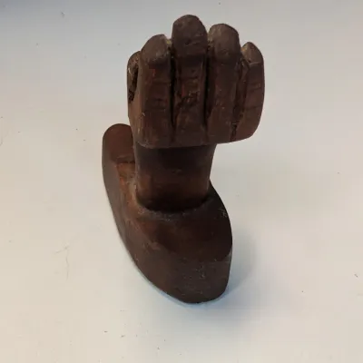 Wood Leaf Carved Trivet, Rosewood, Carved Hand & Foot, Carved Napkin Holder & Cherry Wood House Blessing Sign