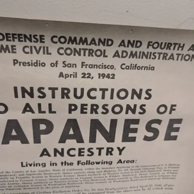 WWII Japanese Internment Order Poster 1942 Historic Reproduction 21 3/4" x 13 1/2"