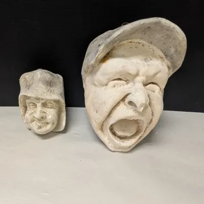Chalkware Mask Wall Pockets