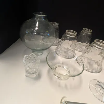 Glass & Crystal Lamp Shades, Vases, & Bowls