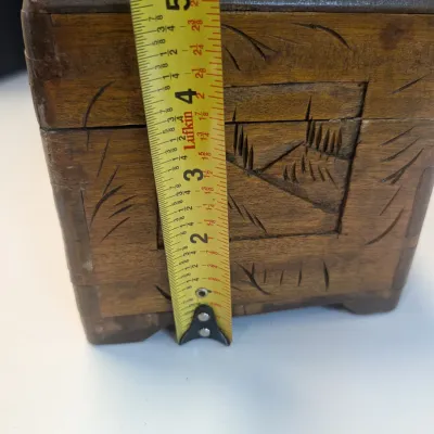 Hand Carved Japanese Wood Box
