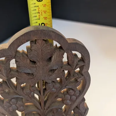 Wood Leaf Carved Trivet, Rosewood, Carved Hand & Foot, Carved Napkin Holder & Cherry Wood House Blessing Sign