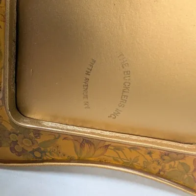 Vintage The Bucklers Inc. Fifth Ave NY Yellow Enamel Floral Picture Frame